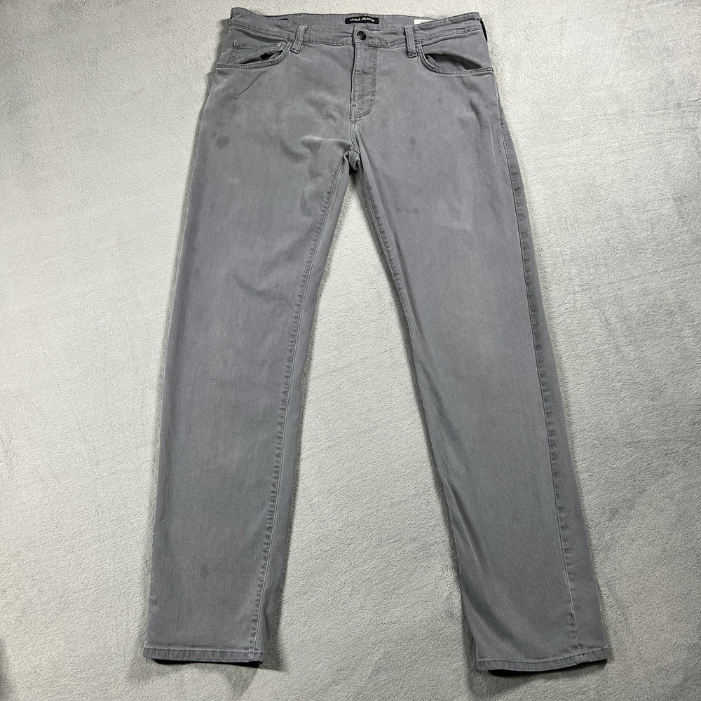 Mavi Jeans Mens 38x34 Gray Zach Straight Preppy Medium Wash Stretch Denim